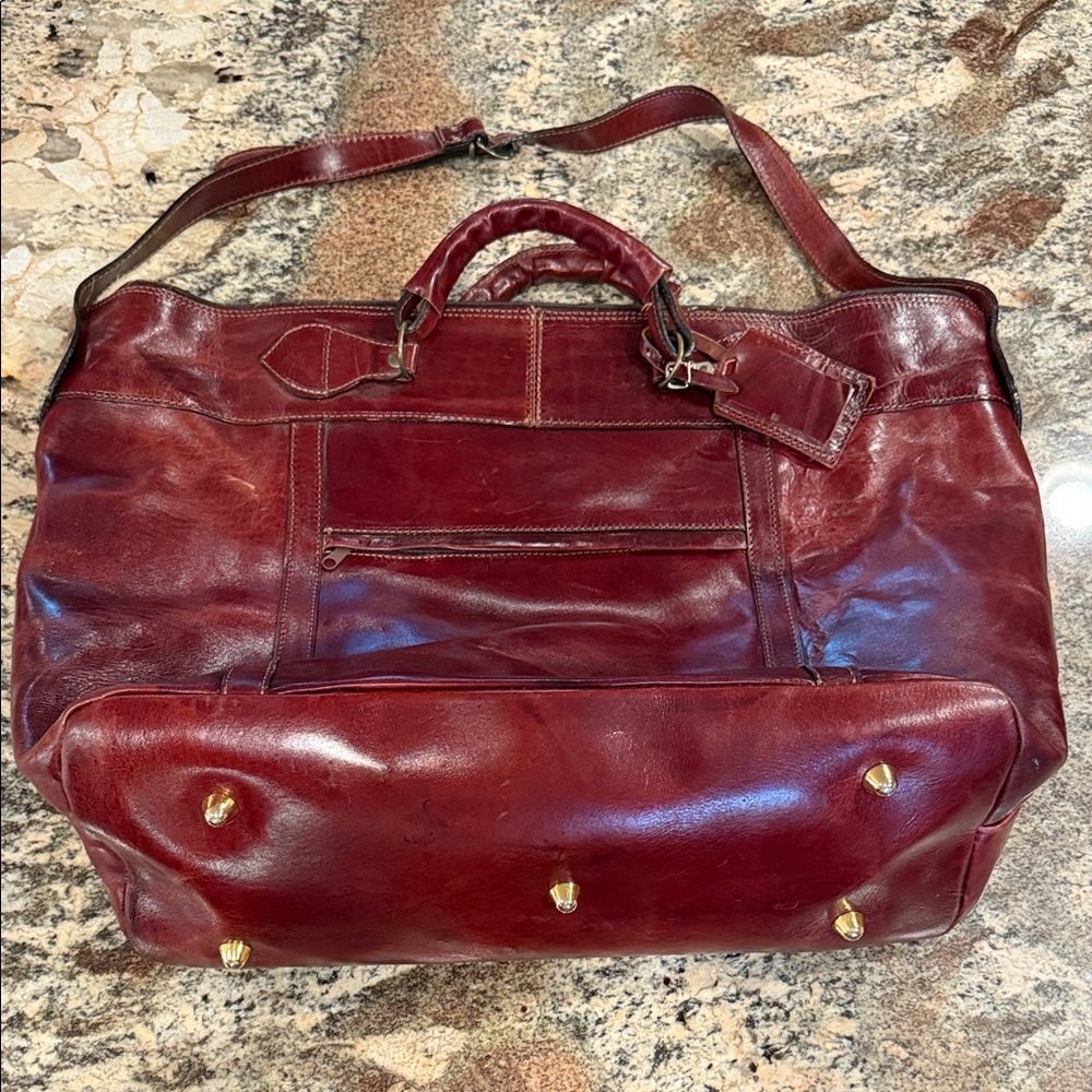 Large Leather Travel Bag in Rich Brown